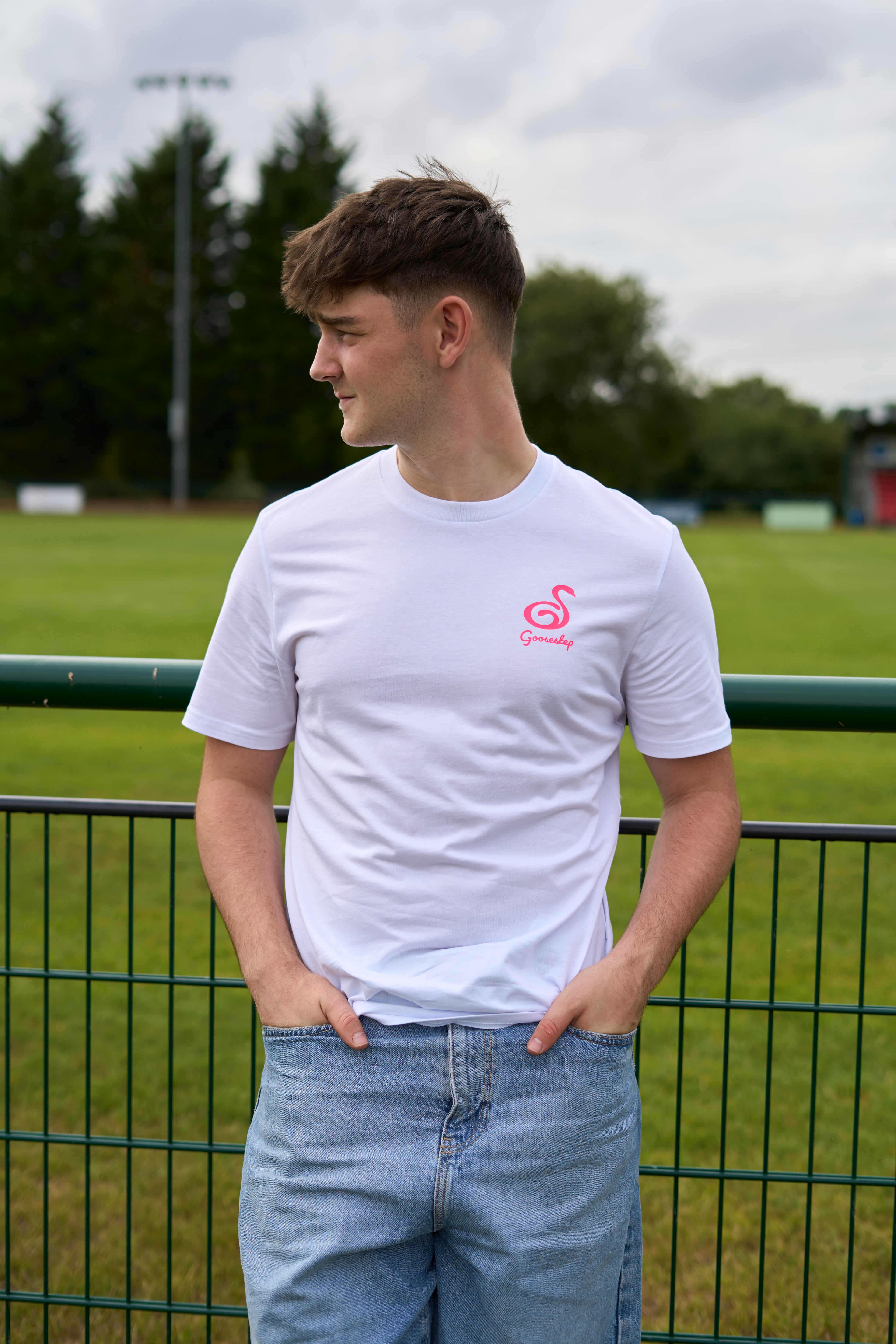 White+Neon Pink T-shirt