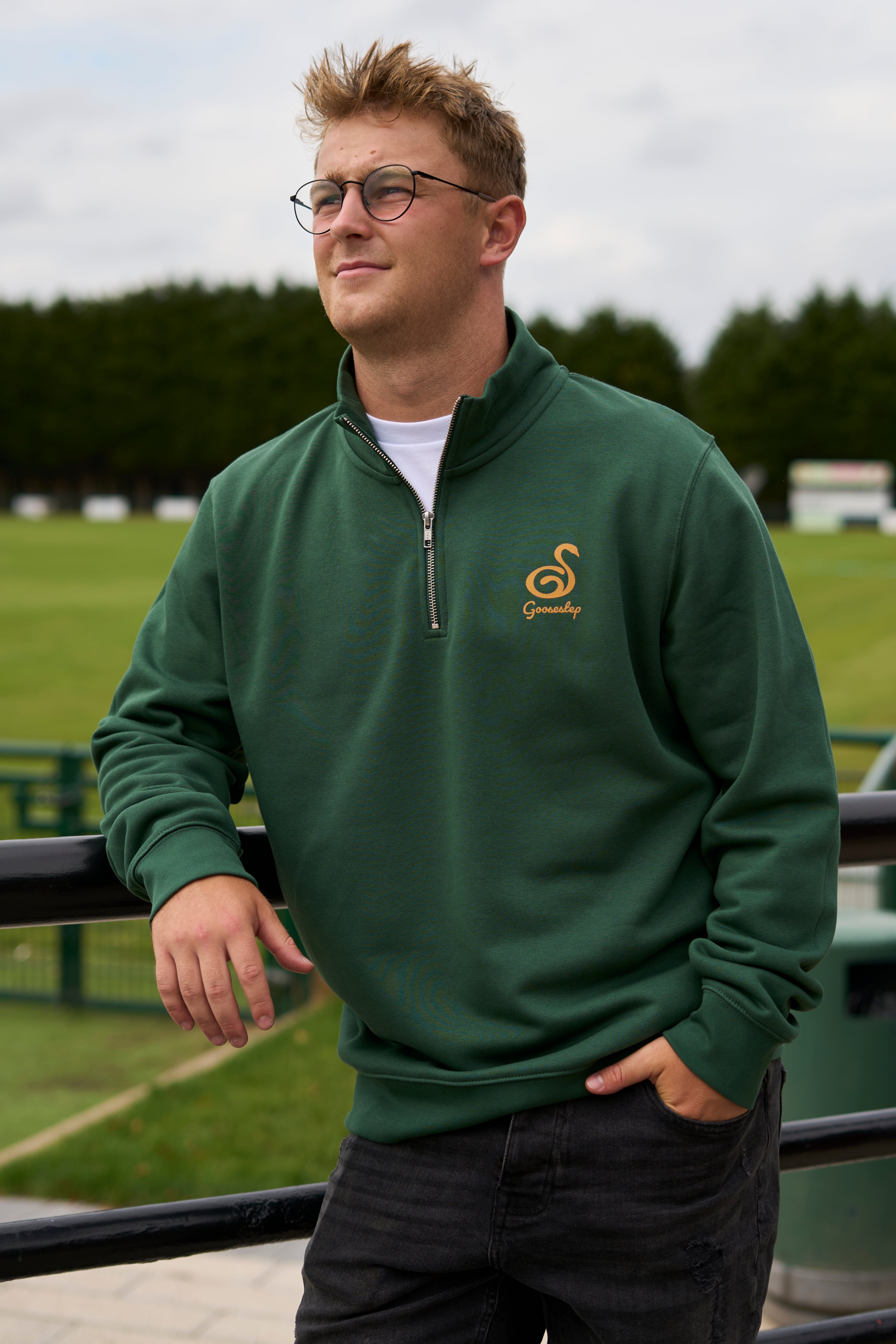 Green+Gold Quarter Zip