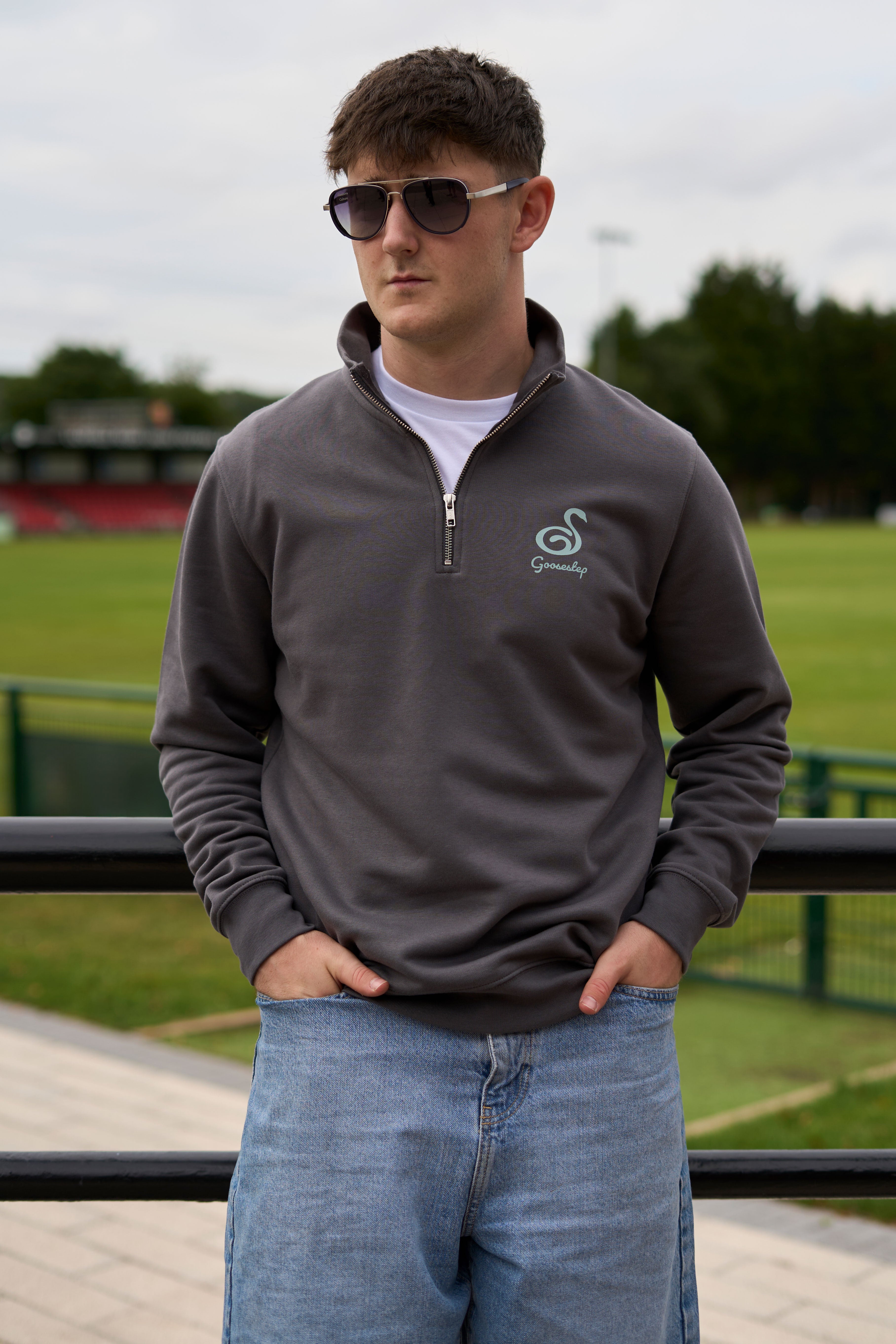 Charcoal+Aloe Quarter Zip