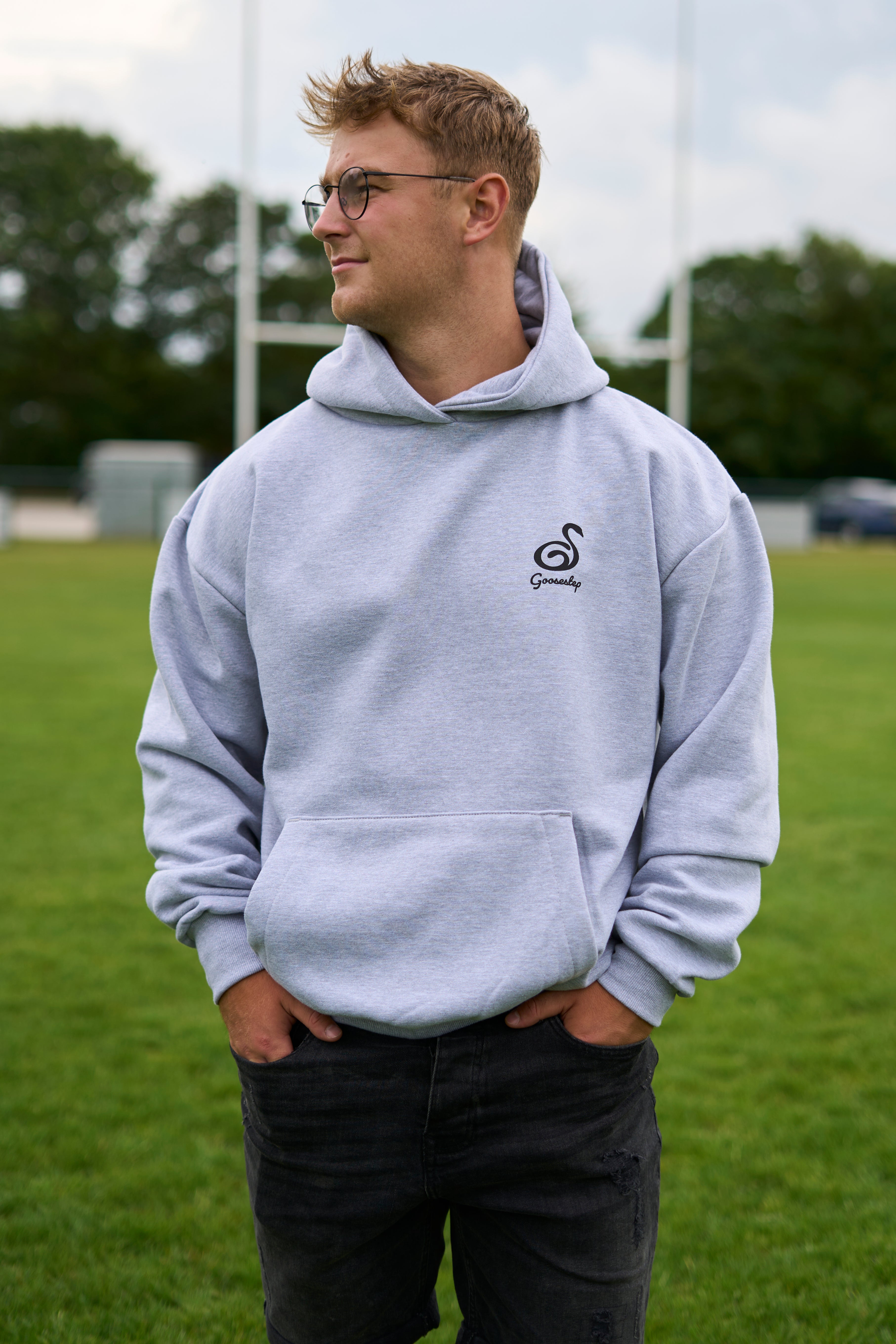 Heather Grey+Black Hoodie