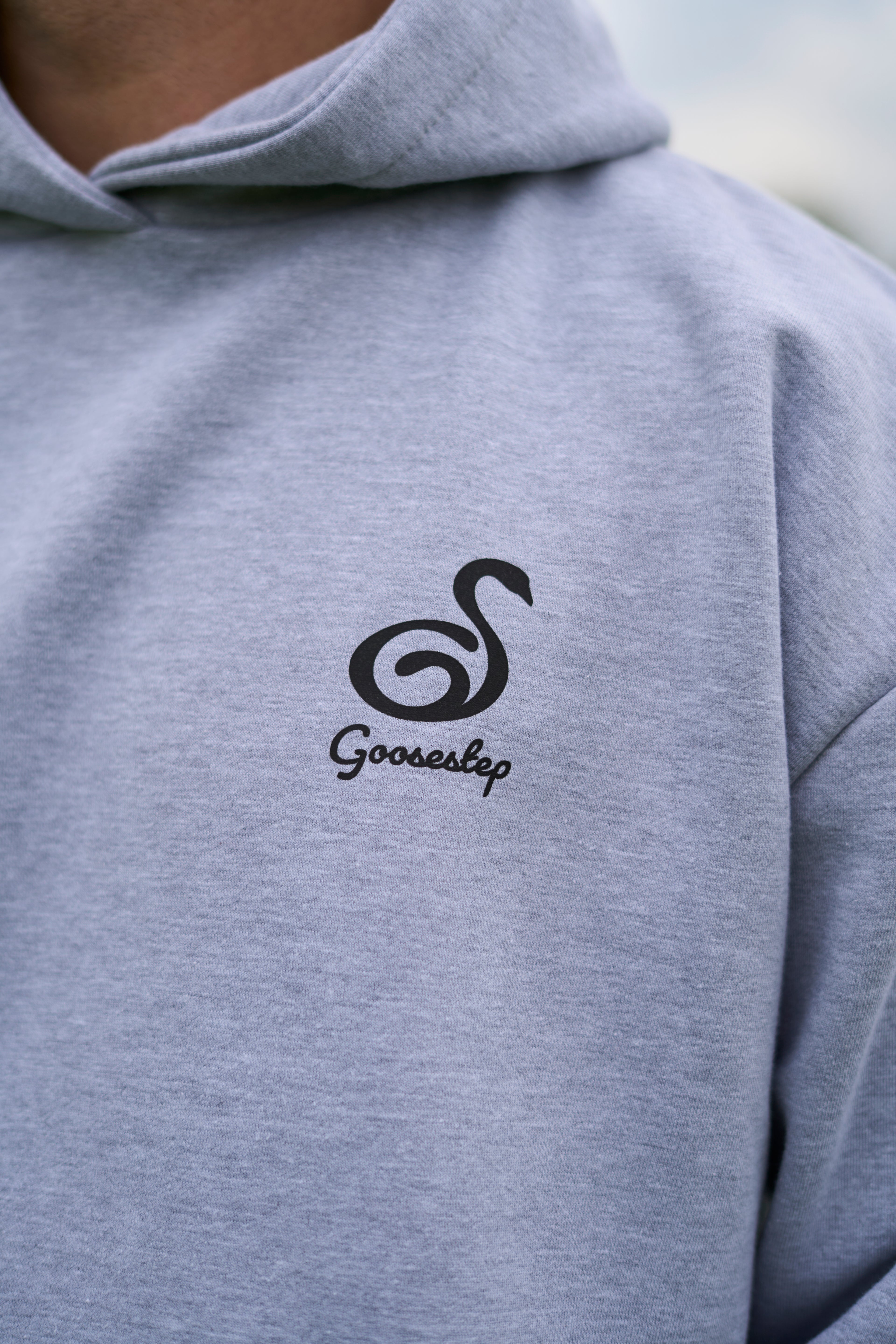 Heather Grey+Black Hoodie